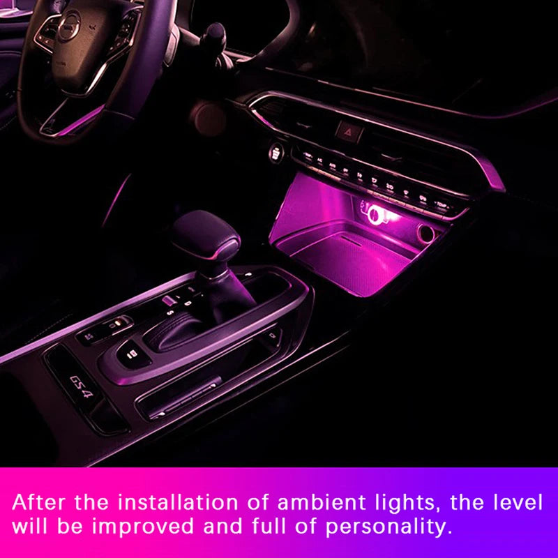 Mini LED USB Car Ambient Lights - Plug & Play Interior Decor