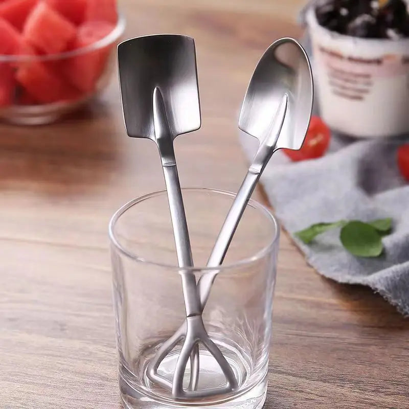 Creative Shovel Scoop: Stainless Steel Spoon for Coffee, Tea, Ice Cream & More