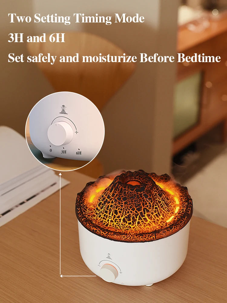 Volcano Flame Aroma Diffuser & Humidifier with Remote - Jellyfish Mist Maker for Home Fragrance