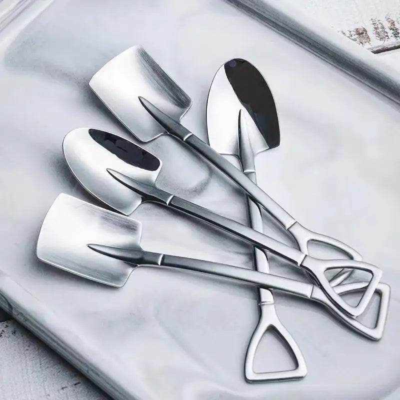 Creative Shovel Scoop: Stainless Steel Spoon for Coffee, Tea, Ice Cream & More