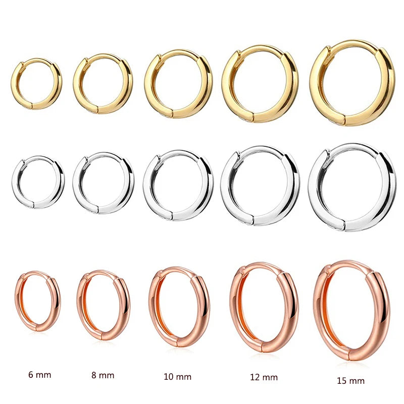 Trendy Stainless Steel Hoop Earrings - Unisex Cartilage Jewelry