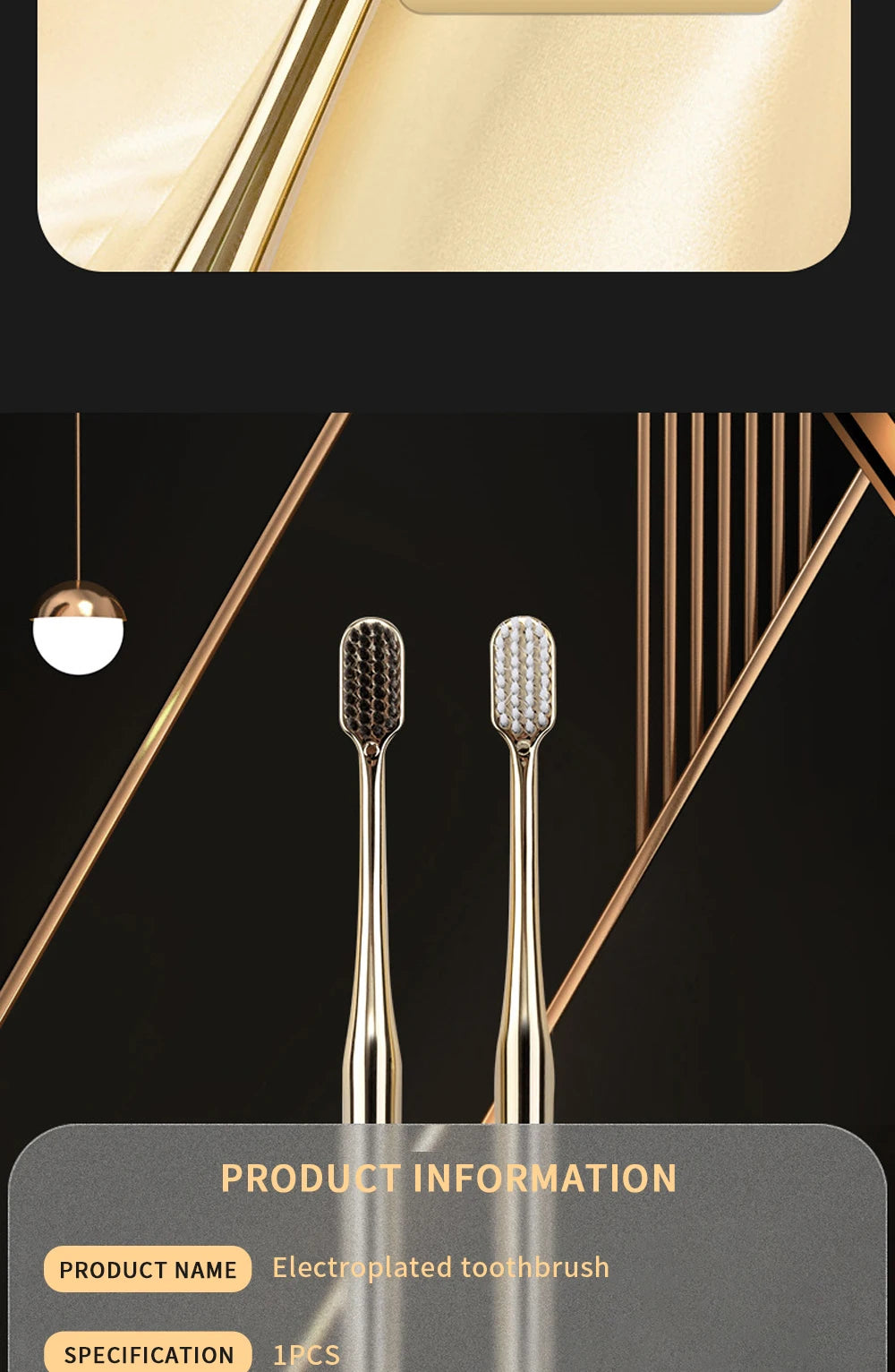 Elegant Gold & Silver Soft Toothbrushes for Adults - Gentle Luxury Dental Care