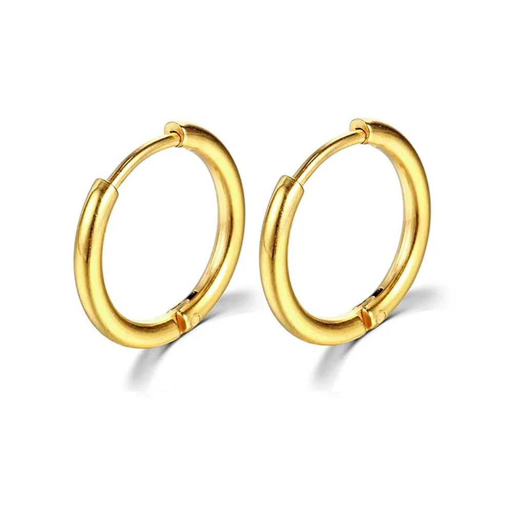 Trendy Stainless Steel Hoop Earrings - Unisex Cartilage Jewelry