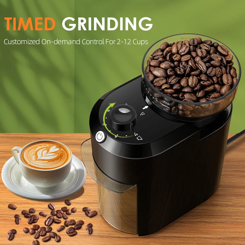 Wancle Conical Burr Coffee Grinder - 28 Precision Settings, Dual Voltage